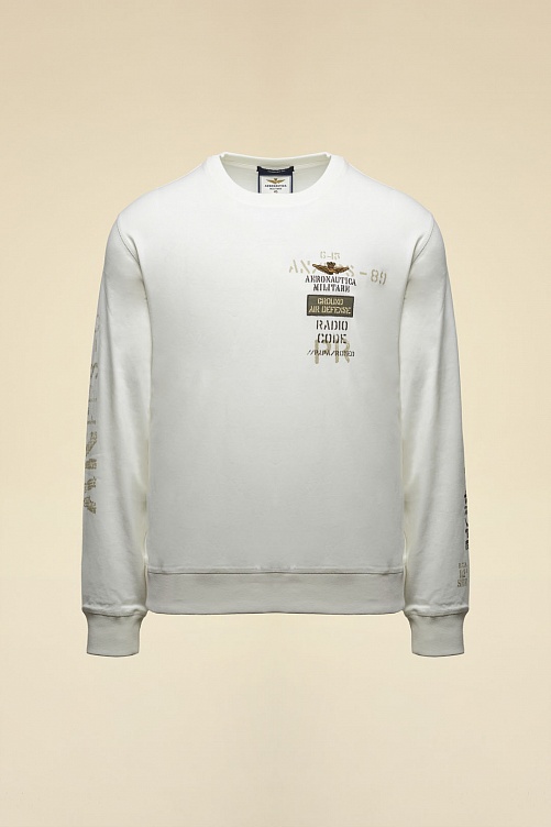 Толстовка в цвете слоновая кость Aeronautica Militare